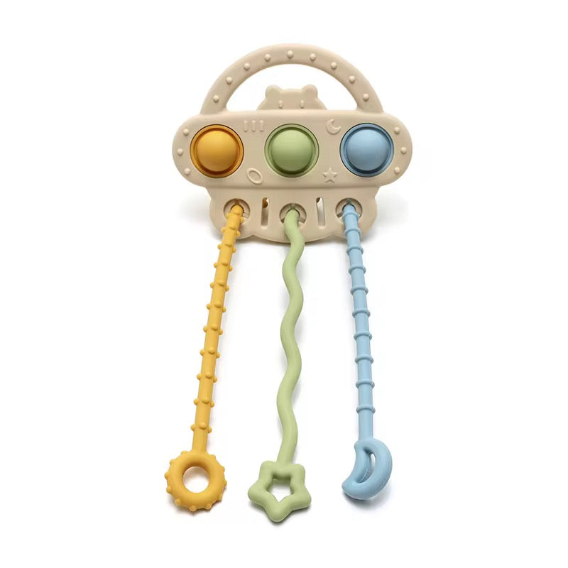 Sensory, pull toy space (mustard, green, blue)