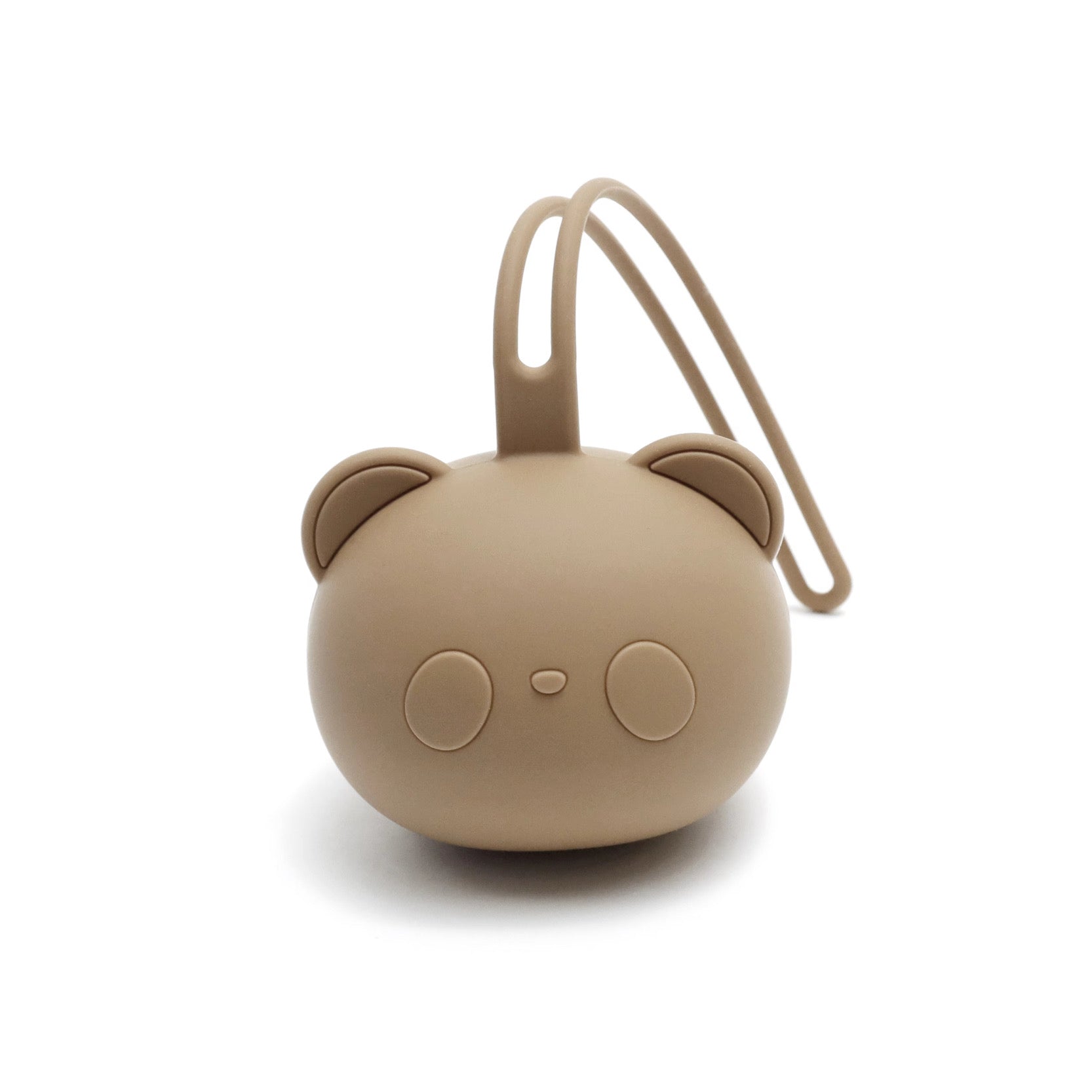 Pacifier holder/case and clip Bear duo (taupe)