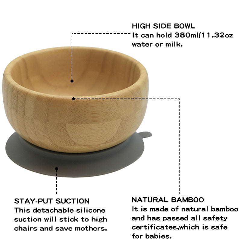 Bamboo and silicone baby feeding set (dinosaur)