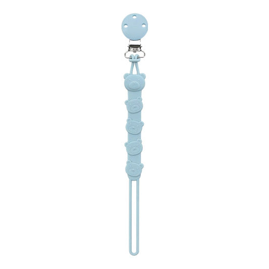 Pacifier holder/case and clip Bear duo (baby blue)