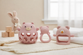 Bear Sensory Toy and Teething essentials Set (pink)
