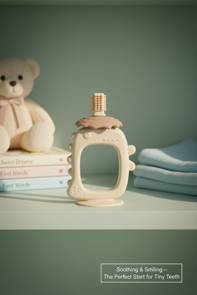 Dino Baby teether toothbrush shape