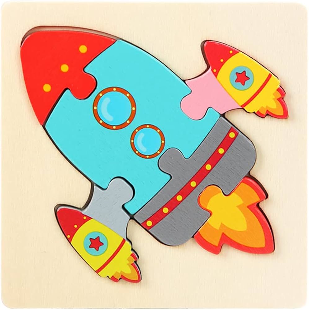 Set of 4 wooden puzzle board (vehicles)