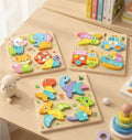 Wooden puzzle set of 3 (animals, vehicles and dinosaurs)