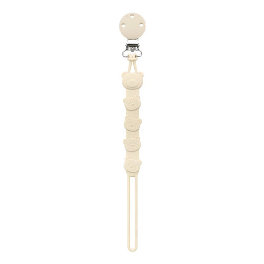 Pacifier holder/case and clip Bear duo (cream)