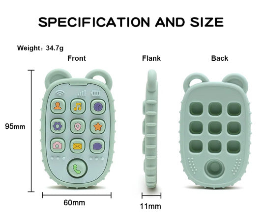 Phone teether & sensory press buttons (blue)