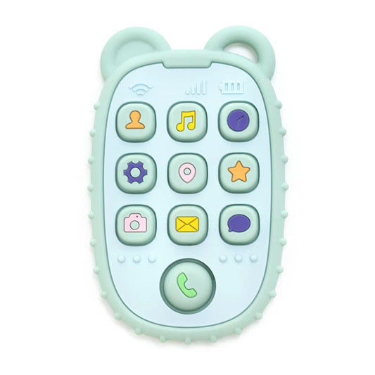 Phone teether & sensory press buttons (mint)