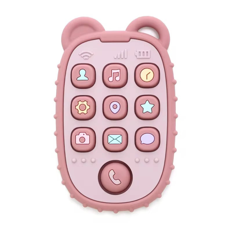 Phone teether & sensory press buttons (pink)
