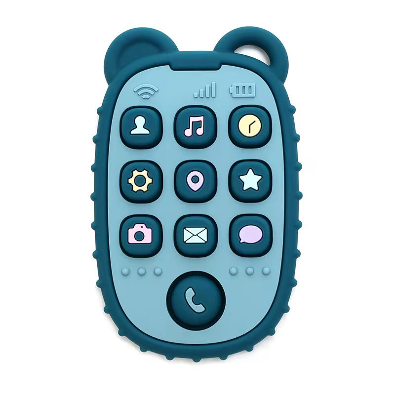 Phone teether & sensory press buttons (blue)