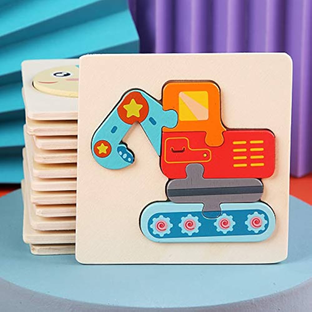 Set of 4 wooden puzzle board (vehicles)