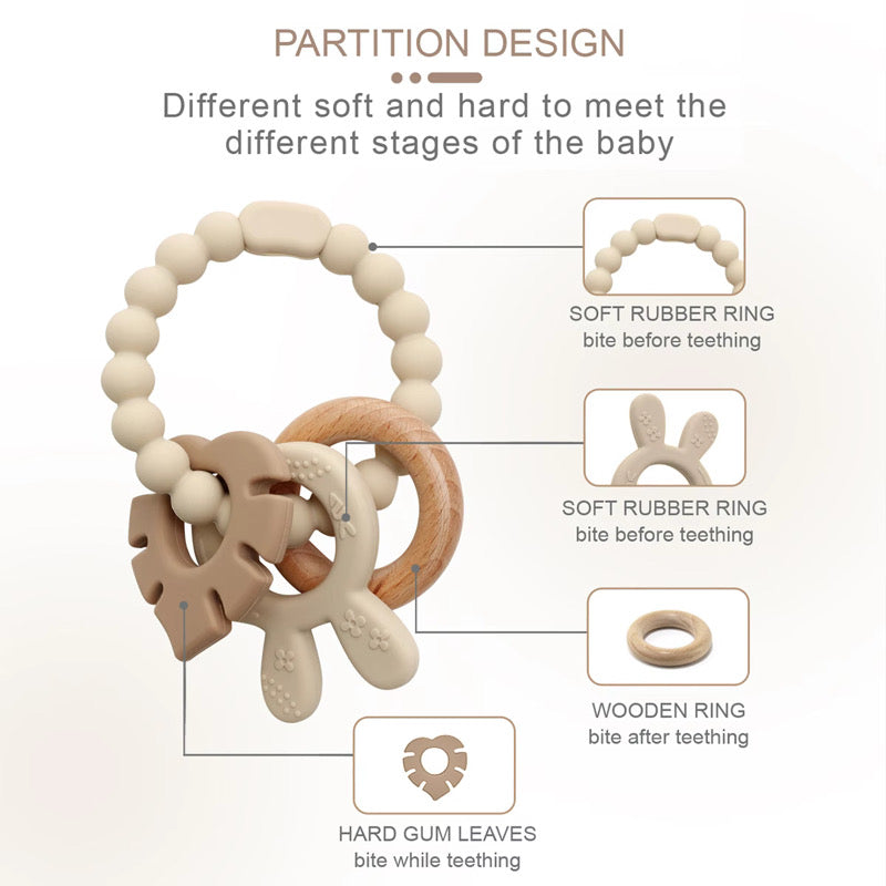 Multi-textured teething ring Bunny (beige)