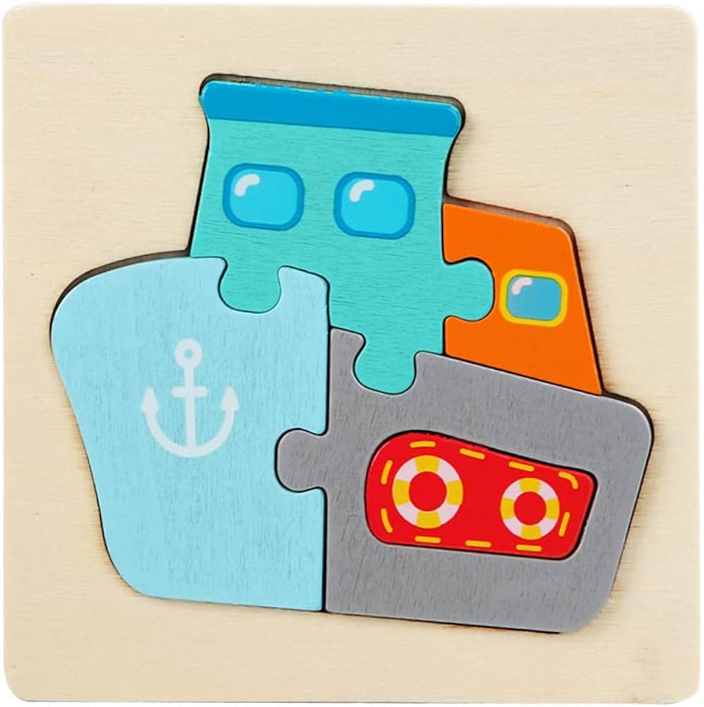 Set of 4 wooden puzzle board (vehicles)