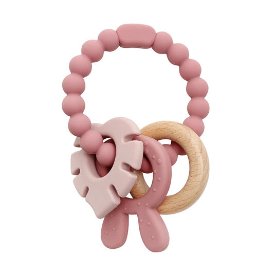 Multi-textured teething ring Bunny (pink)