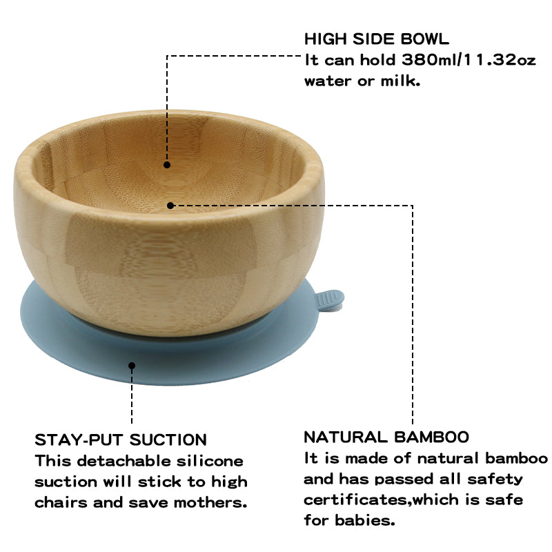 Bamboo and silicone baby feeding set (helicopter)