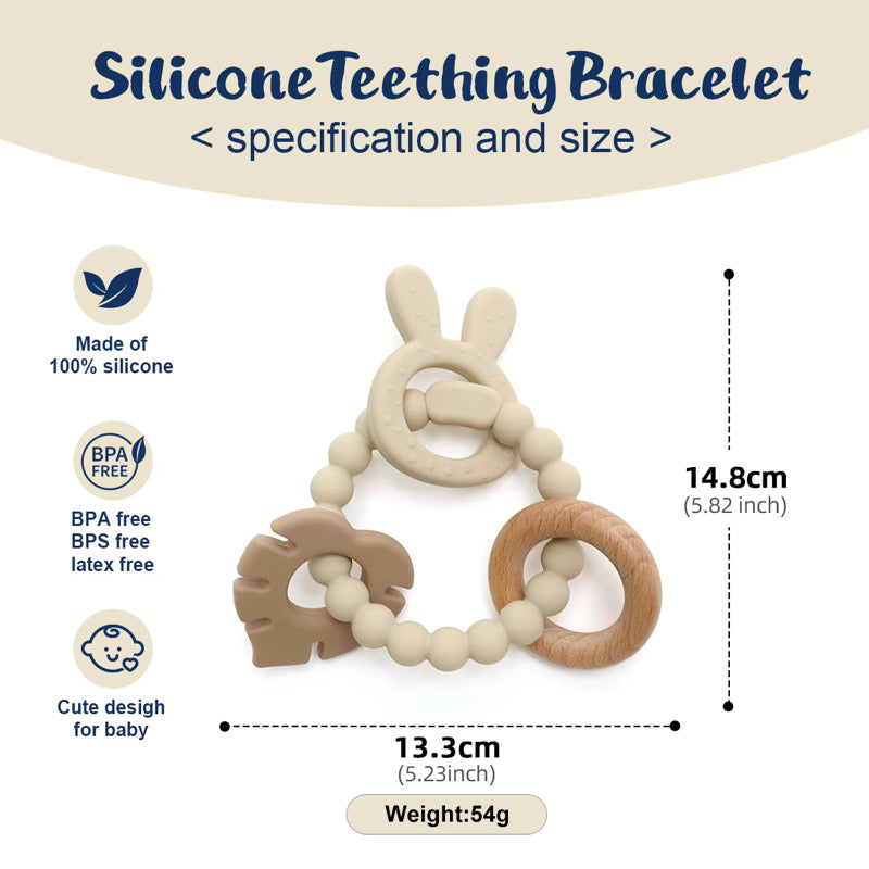 Multi-textured teething ring Bunny (beige)