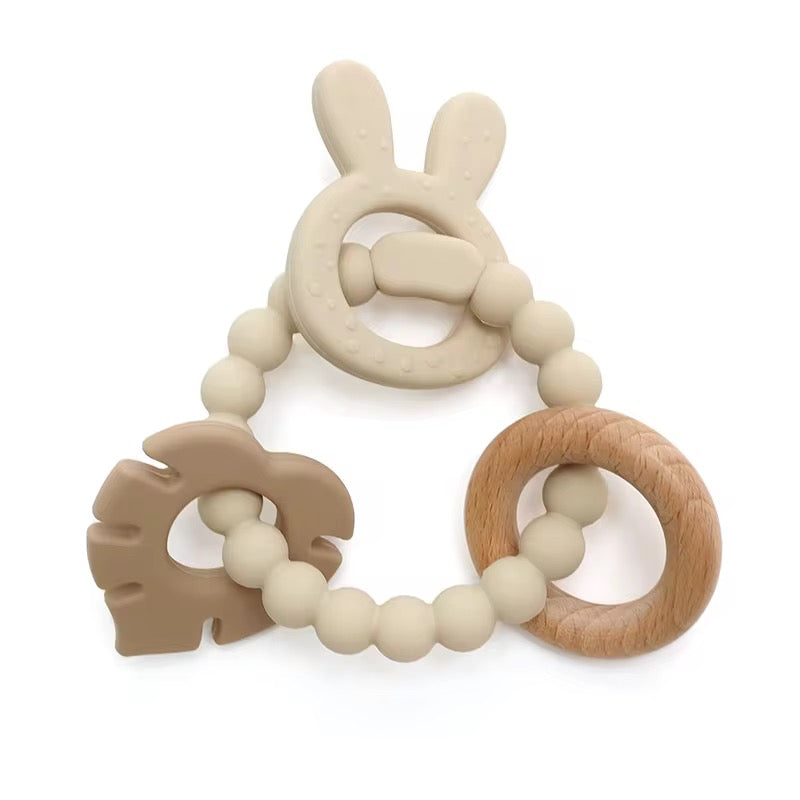 Multi-textured teething ring Bunny (beige)