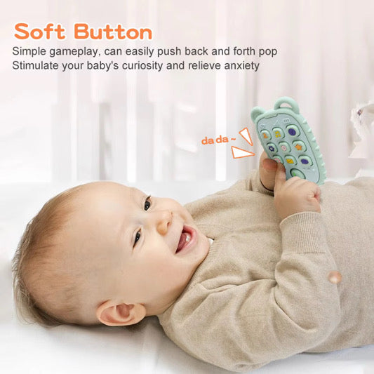 Phone teether & sensory press buttons (mint)